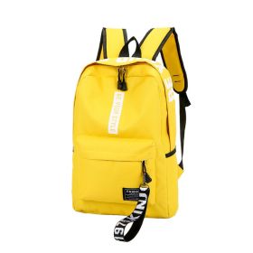 Canvas Large Capacity Fashion Letter Backpack (Color: Yellow)