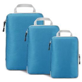 Amazon Home Travel Buggy Bag Compressed Three-piece Storage Bag Stretchable Storage Suit In Stock Supply (Option: Sky Blue-Large Single Pack)